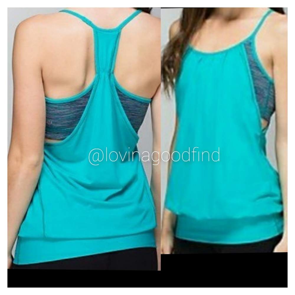 Lululemon No LIMITS Teal Tank TOP EUC sz 4